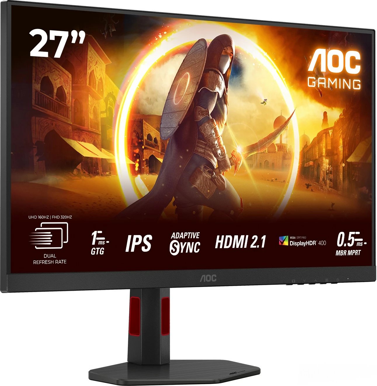 Monitor AOC U27G4R 27 inç IPS HDMI 2.1 DisplayHDR 400, zi/kuqe Monitor AOC U27G4R 27 inç IPS HDMI 2.1 DisplayHDR 400, zi/kuqe