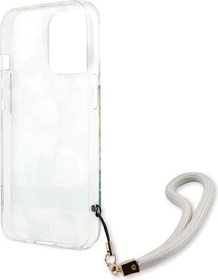 Mbështjellës Guess GUHCP13LHFLSN për iPhone 13/13 Pro 6.1", Flower Strap, Gjelbër