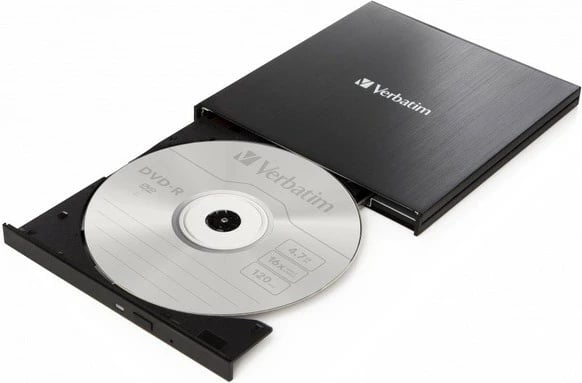 CD/DVD RW i jashtëm Verbatim Slim Burner 43886, USB-C 3.2, i zi