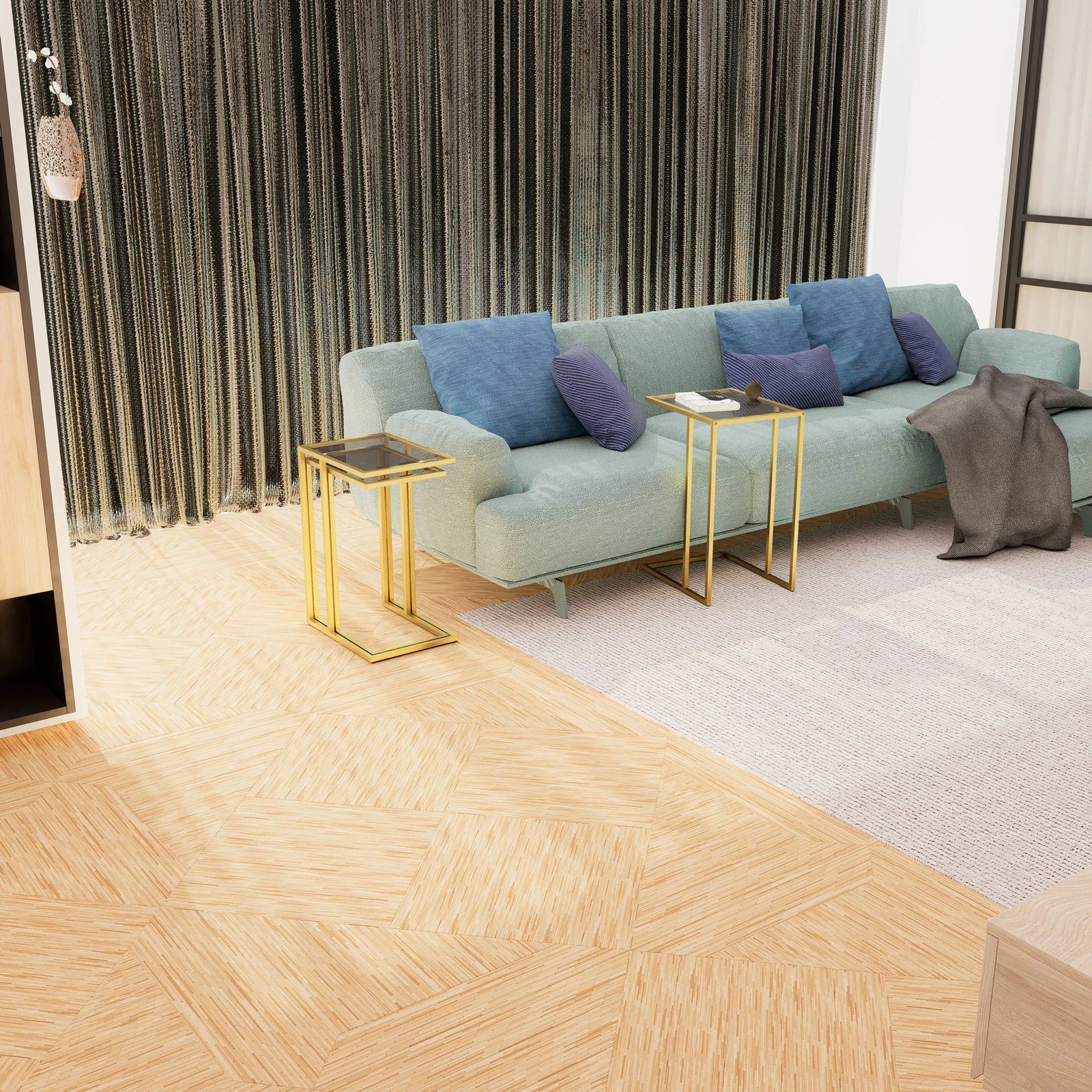 Set tavolinash të vendosshme (3 copë), Hanah Home, Ibiza C, ngjyrë ari, fume