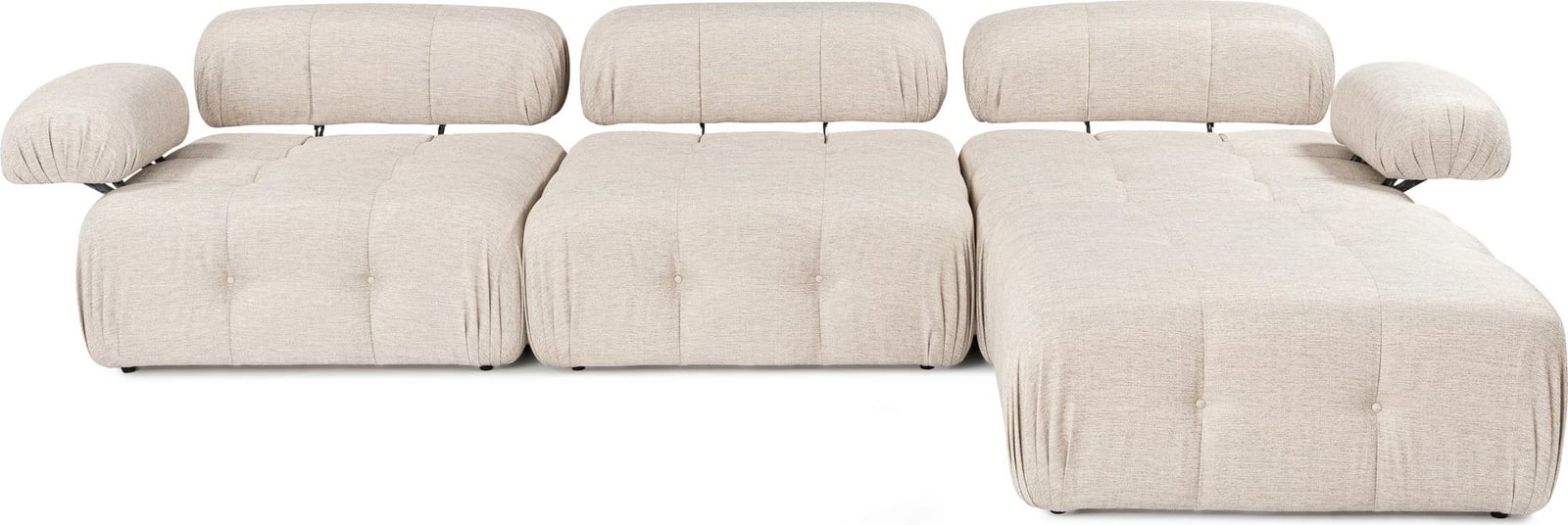 Këndare Atelier del Sofa Doblo 3 ulëse me pouffe, ngjyrë kafe e çelët