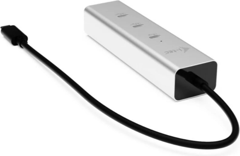 HUB USB-C i-tec C31HUBMETAL8KPDPRO, 5 porta, video 8K, Power Delivery 85W, Argjend