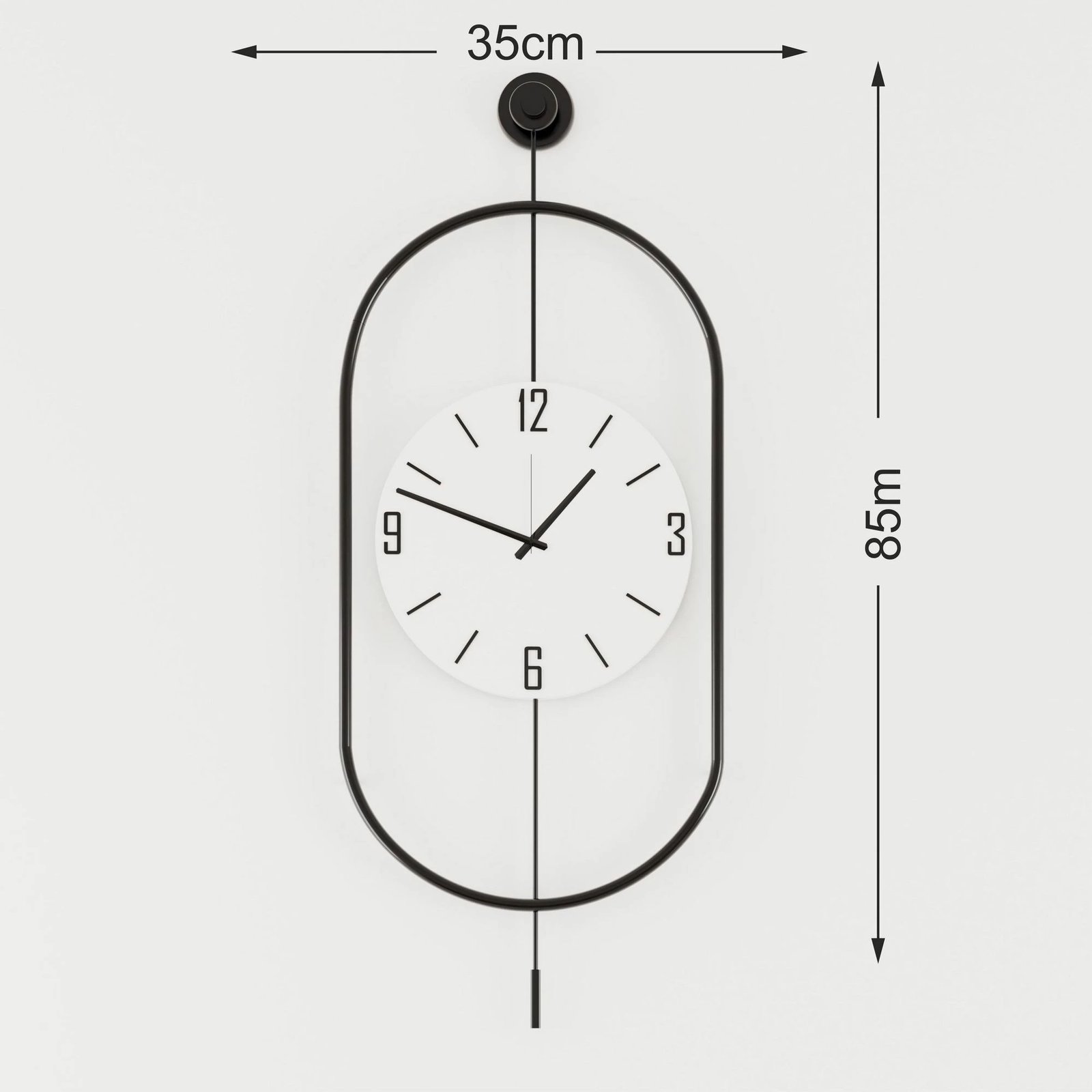 Orë muri dekorative metalike Wallity, Mclock-00133, e zezë, 35x85x7cm
