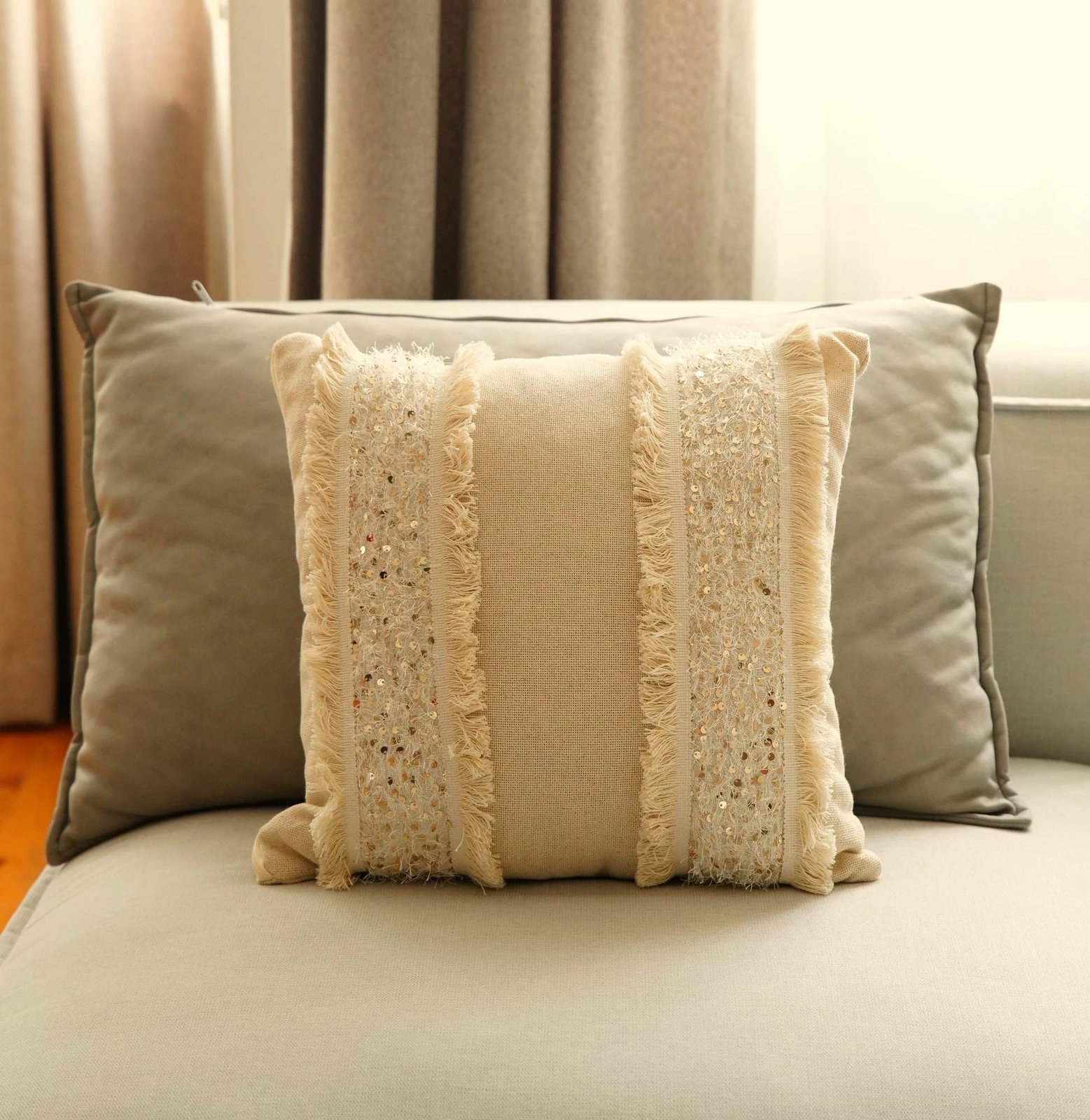 Jastëkëmbulesë bezhë Evila Originals, KET001, 43x43cm