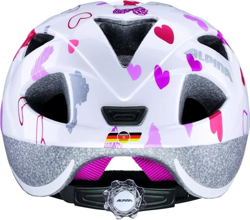 Helmetë biçiklete Alpina Ximo, e bardhë me zemra, 49-54