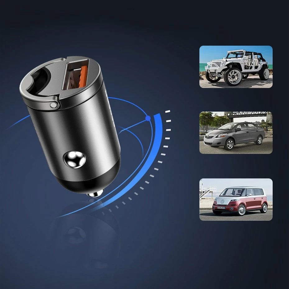 Karikues veture Baseus Tiny Star Mini, 30W, USB-A, Quick Charge 3.0, Gri Karikues veture Baseus Tiny Star Mini, 30W, USB-A, Quick Charge 3.0, Gri