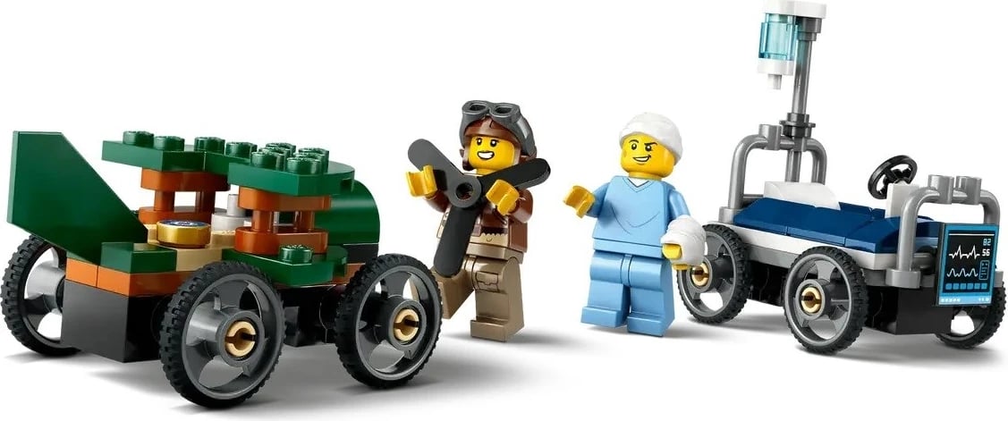 Set LEGO City 60459, Avion vs. Shtrat spitali, 2 minifigura Set LEGO City 60459, Avion vs. Shtrat spitali, 2 minifigura