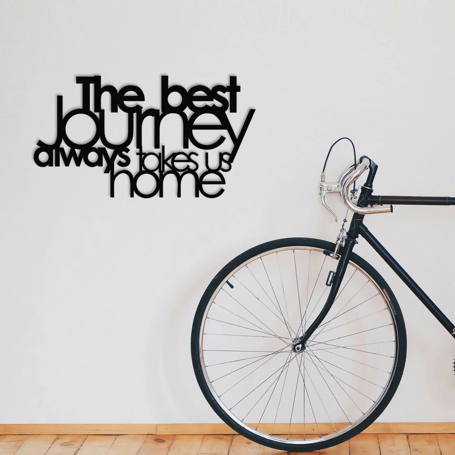 Aksesor dekorativ metalik për mur, Wallity, The Best Journey Always