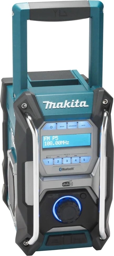 Radio Makita MR004G, Analog & digital, Blu