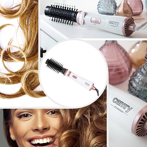 Furçë tharëse rrotulluese, Adler CR2021, 1200W, 38mm & 50mm, e bardhë me rozë të artë