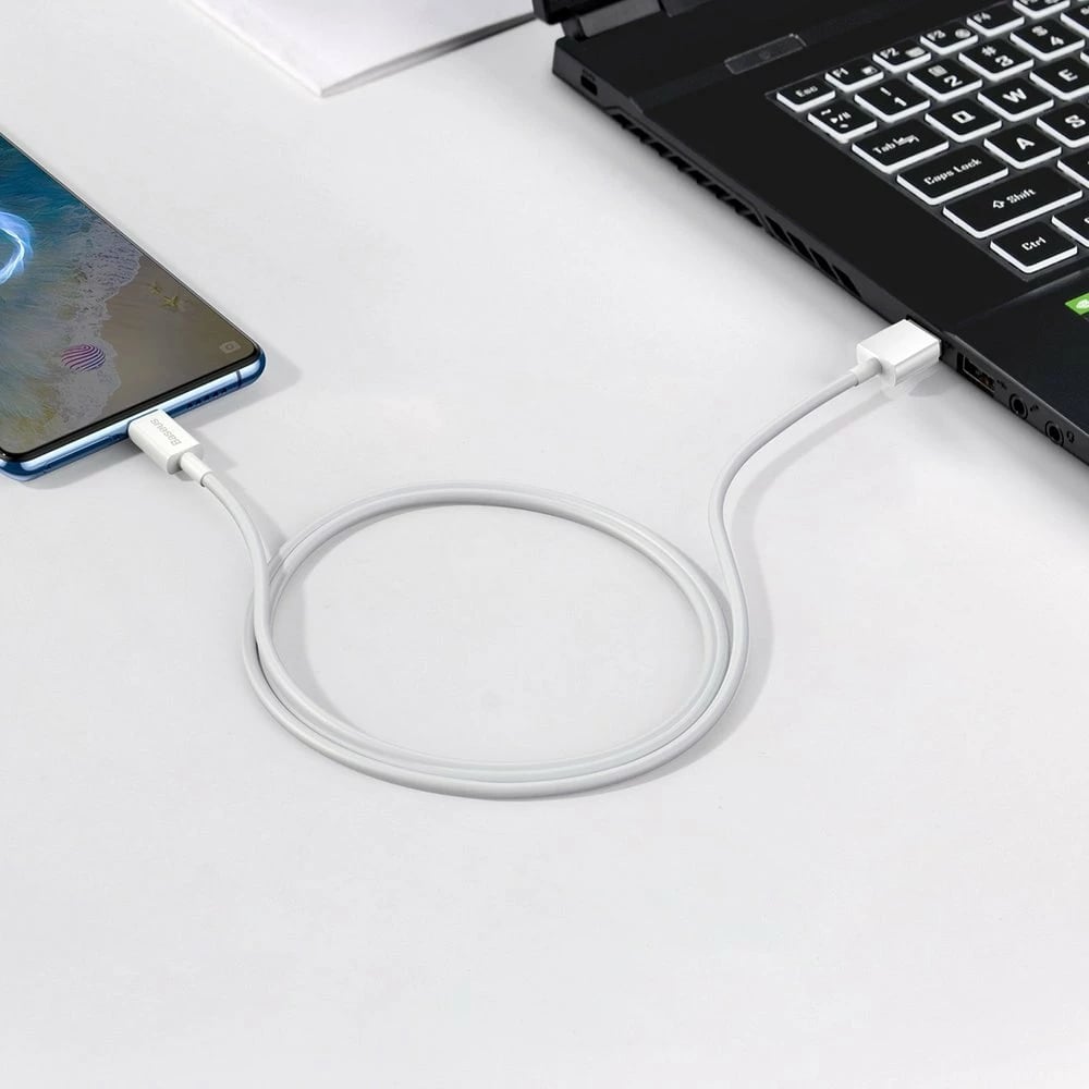 Kabllo Baseus Superior CAMYS-02, USB-A në micro USB, 1m, Bardhë
