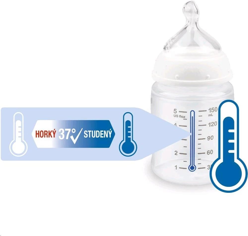 Biberon NUK First Choice Temperature Control 150 ml 0-6 muaj M bardhë