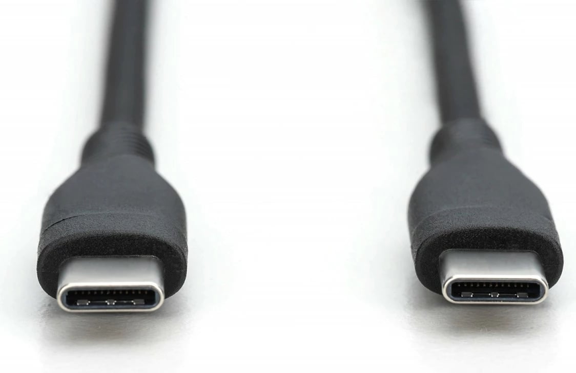 Kabllo silikon Digitus AK-300341-010-S, USB-C në USB-C, 1m, 60W, E zezë