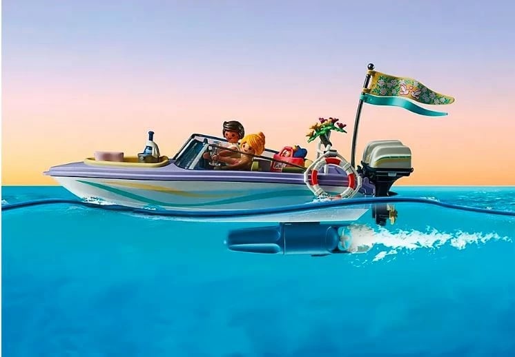 Set lodrash Playmobil City Life 71366, 68 pjesë, me motorçikletë uji dhe figura