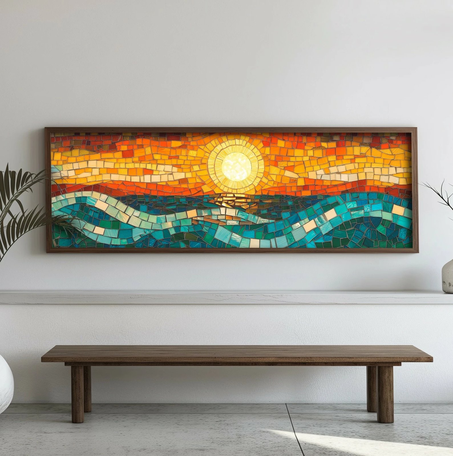 Pikturë dekorative me kornizë, MDF, shumëngjyrëshe, Wallity, EMR018, 40x120x3.5cm