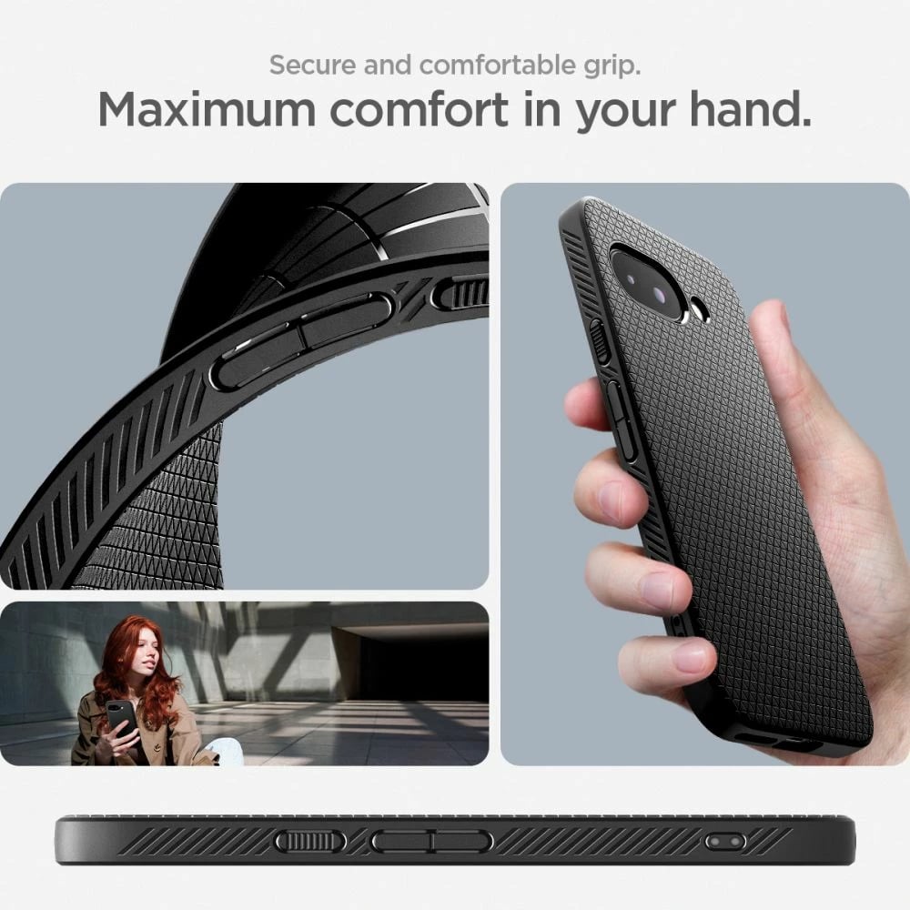 Mbështjellës Spigen Liquid Air për Google Pixel 9A, Matte Black