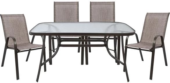 Set kopshti tavolinë & karrige FH5200.02, 5 pjesë, të kafta