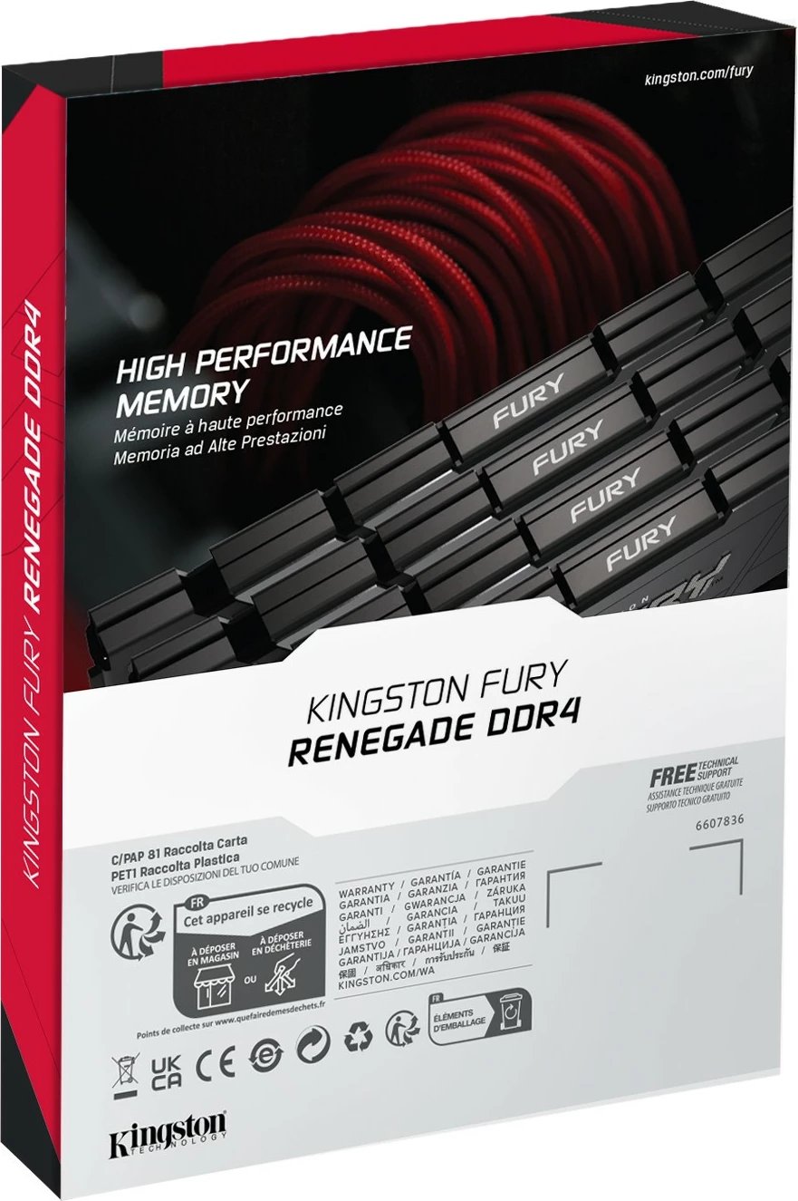 RAM Memorje Kingston FURY Renegade 16GB 5333MT/s DDR4 CL20, e zezë RAM Memorje Kingston FURY Renegade 16GB 5333MT/s DDR4 CL20, e zezë