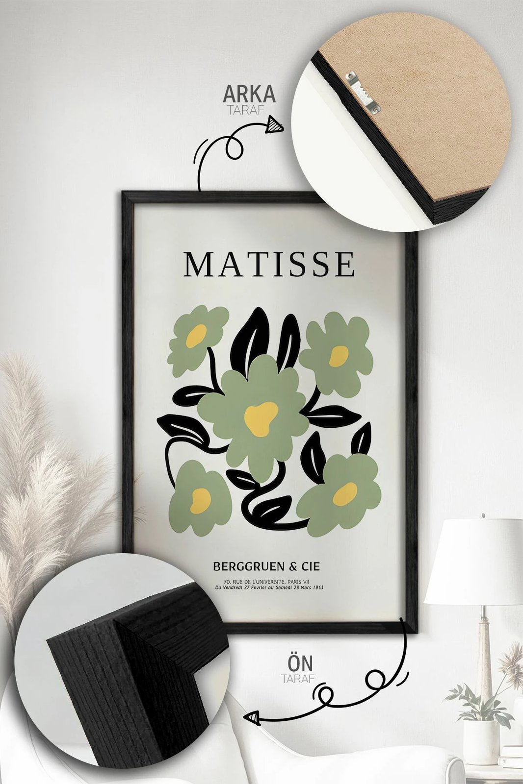 Set pikturash dekorative me kornizë (3 copë), Wallity, Artvmodel13-Sıyah