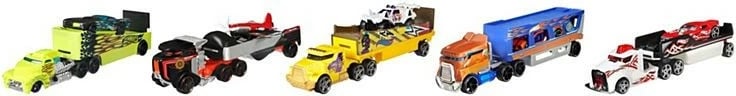 Set lodrash Hot Wheels kamion me rimorkio dhe veturë sportive, Mix ngjyra