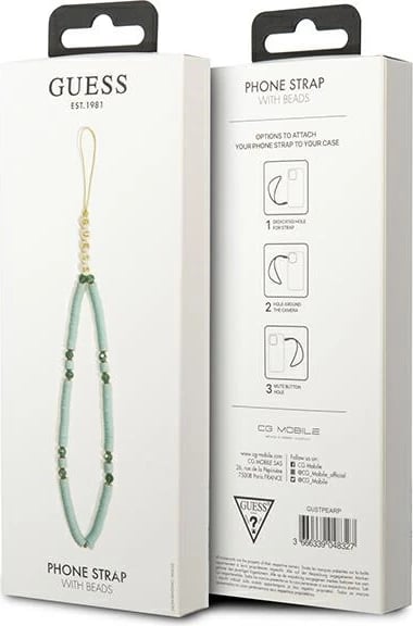 Mbështjellës telefoni Guess GUSTPEARP, rrip Heishi Beads, kaltër