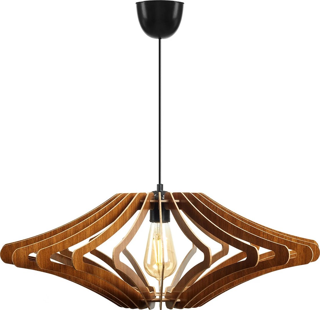 Llambë tavani Opviq, dizajn engjëlli, MDF, ngjyrë arre, 59cm