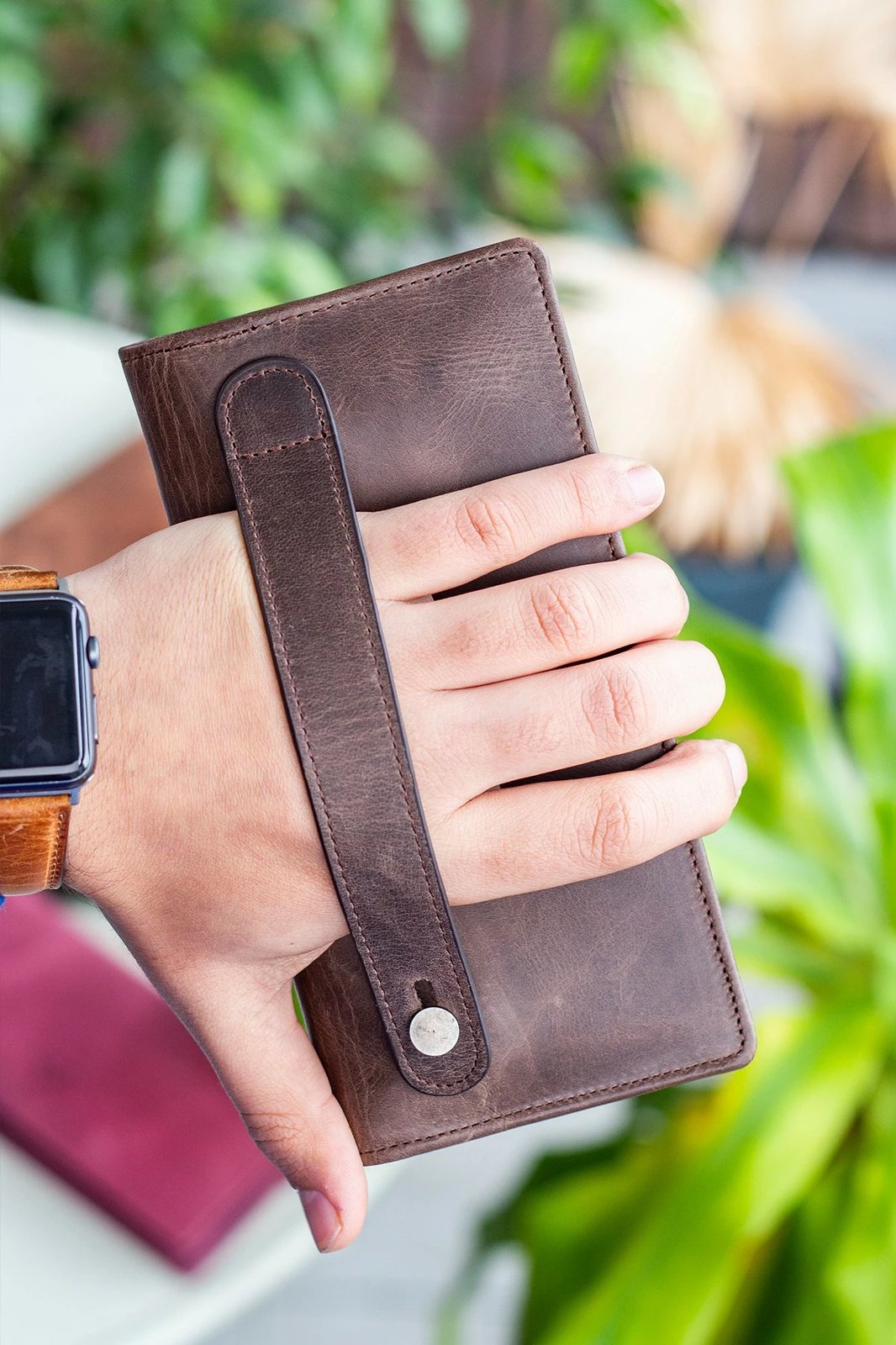 Portofol për burra, lëkurë e vërtetë, ngjyrë kafe, Zoozie Bags, Hamburg