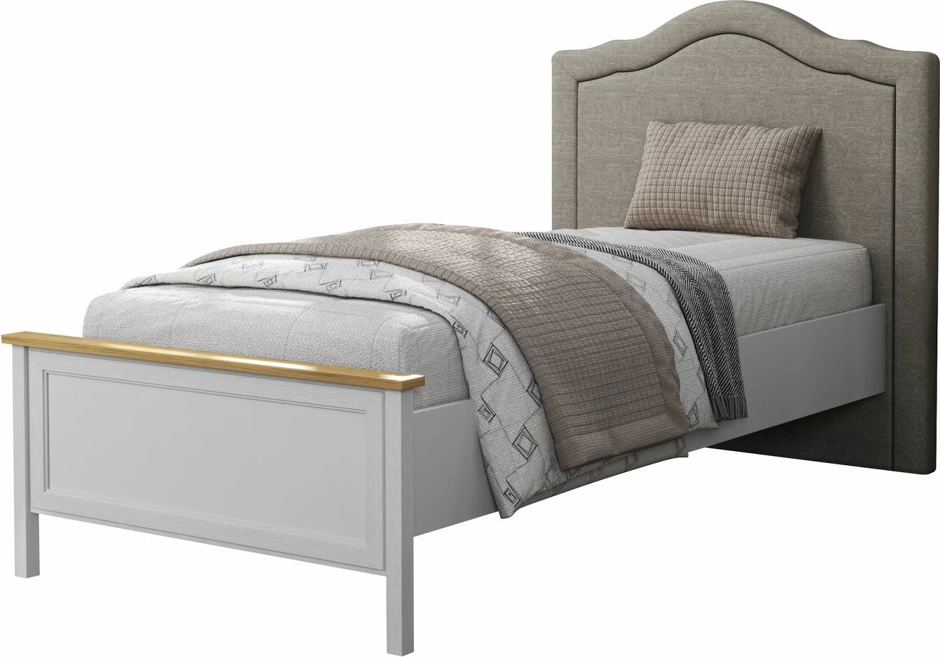 Krevat teke Skye Decor, krem, lis, gri, FRN-21018
