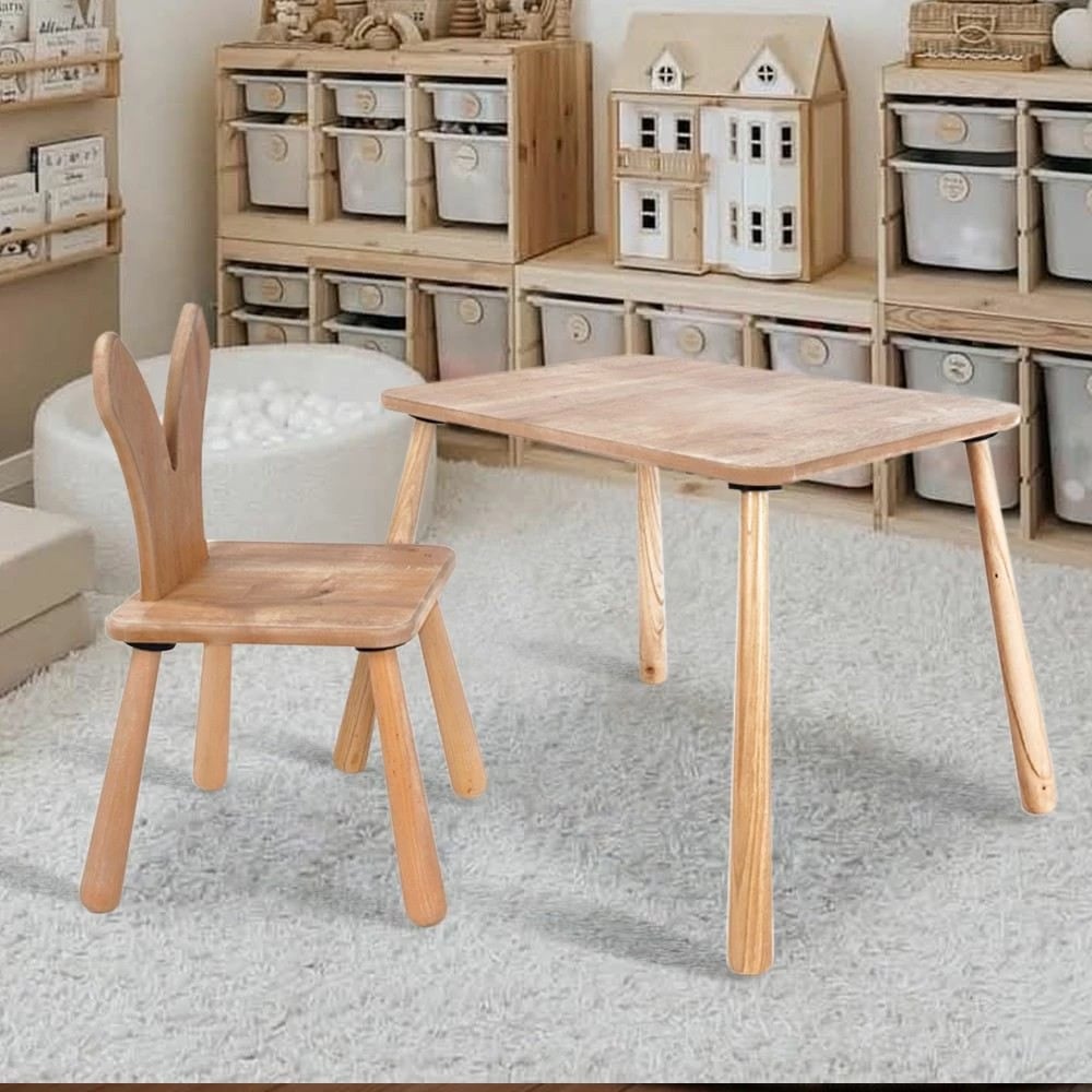 Set tavoline me karrige për fëmijë, Skye Decor, BLTYZ-AKTV060, ngjyrë lisi, 11 copë