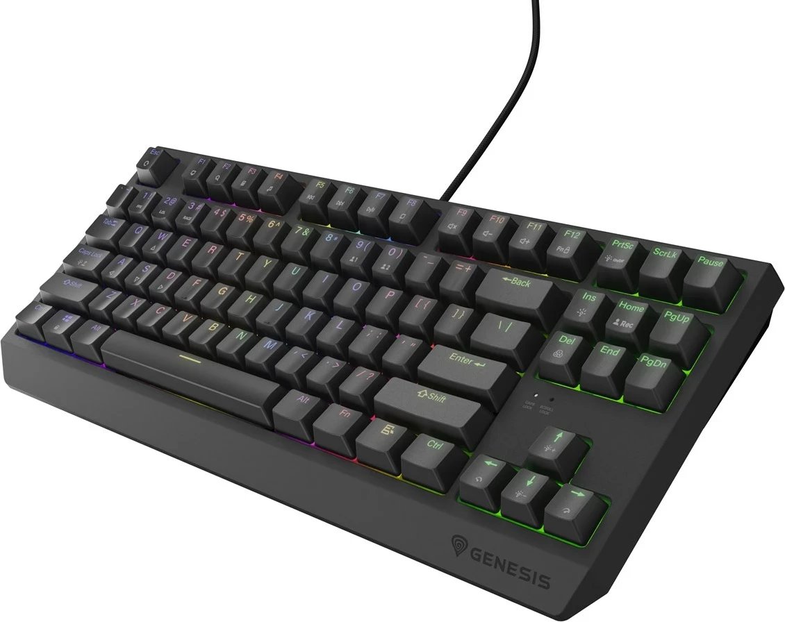 Tastierë mekanike GENESIS Thor 230 TKL, QWERTY, RGB, Wireless + Bluetooth, e zezë Tastierë mekanike GENESIS Thor 230 TKL, QWERTY, RGB, Wireless + Bluetooth, e zezë
