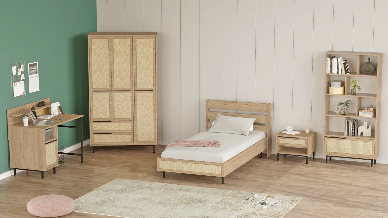 Set dhome rinore Skye Decor, ngjyrë lisi, ON25-SU