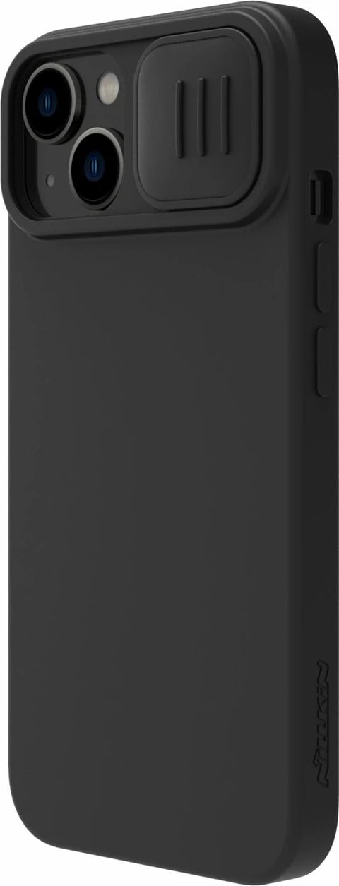 Mbështjellës Nillkin CamShield Silky Silicone për iPhone 14 Plus, MagSafe, me kapak kamere, Zi Mbështjellës Nillkin CamShield Silky Silicone për iPhone 14 Plus, MagSafe, me kapak kamere, Zi