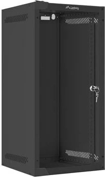 Kasë rrjeti për mur Lanberg WF10-2312-10B, 10", 12U, 280x310, derë xhami, e zezë