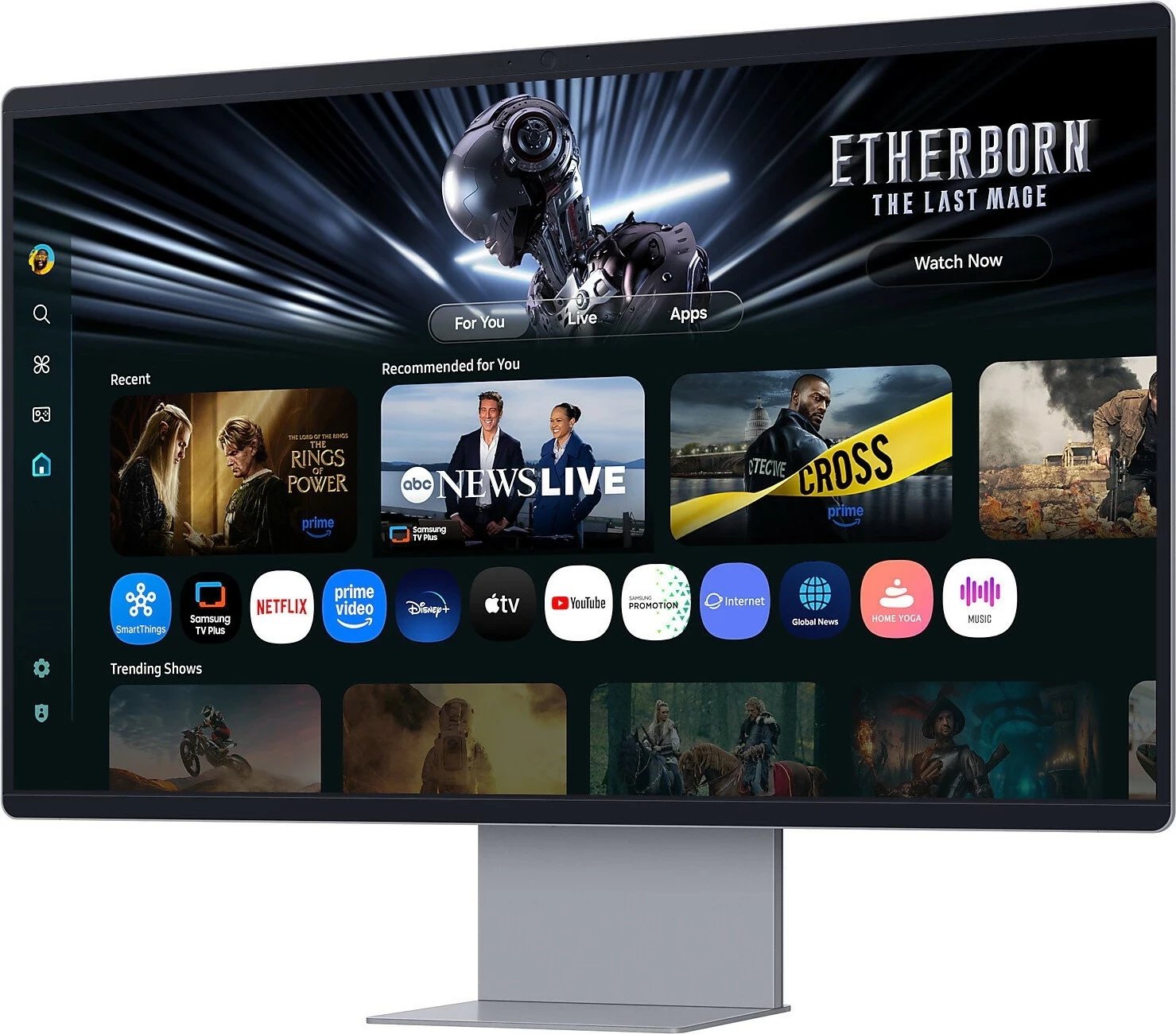 Monitor Samsung Smart M9 LS32FM900SUXDU, 32", OLED, 4K, 165Hz, Silver