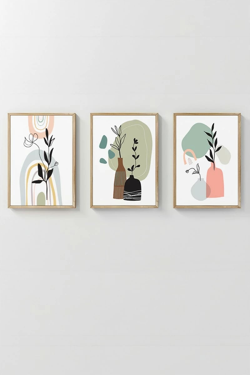 Pikturë dekorative me kornizë (3 copë), Wallity, 3Dartsohoset124