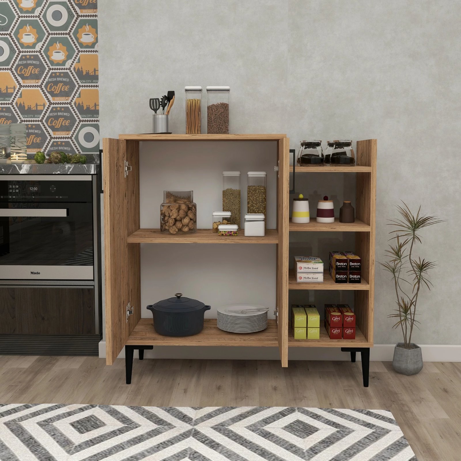 Dollap shumëpërdorimësh, ngjyrë Atlantic Pine, Hanah Home Leskar