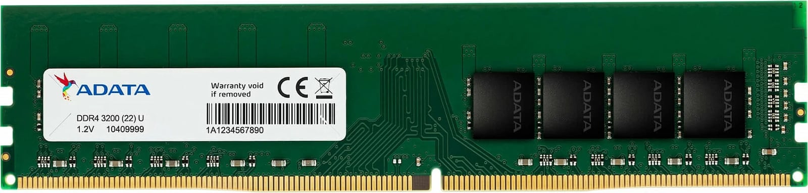 RAM Memorje ADATA 32GB DDR4 3200MHz U-DIMM, 1x32GB, jeshile