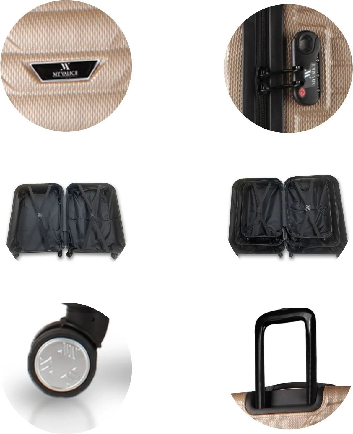 Set valixhesh (2 copë), Zoozie Bags, 5783, ngjyrë ari