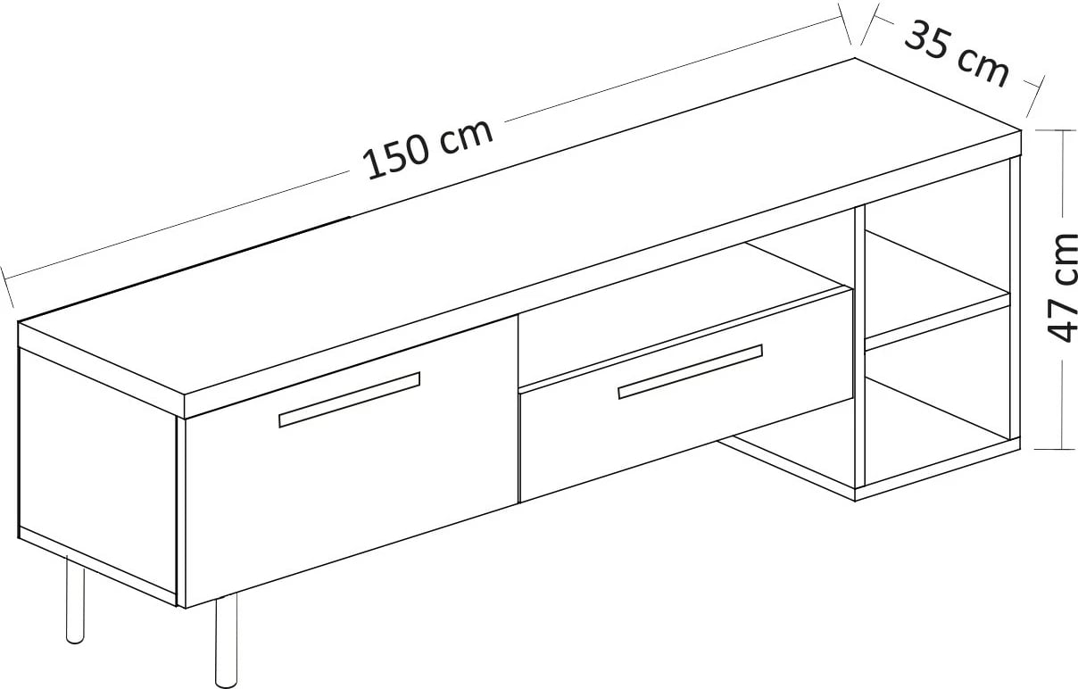 Komodë TV Parion, ngjyrë e bardhë dhe ari