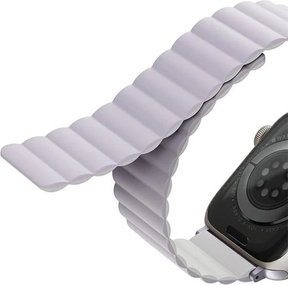 Rrip silikoni për Apple Watch UNIQ Revix, 42/44/45/49mm, dyngjyrësh vjollcë-e bardhë