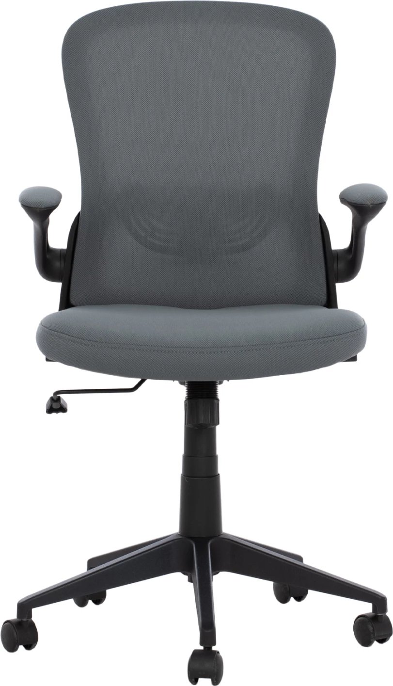 Karrige zyre FH1, kornizë e zezë, pëlhurë rrjetë gri, 60x56x105