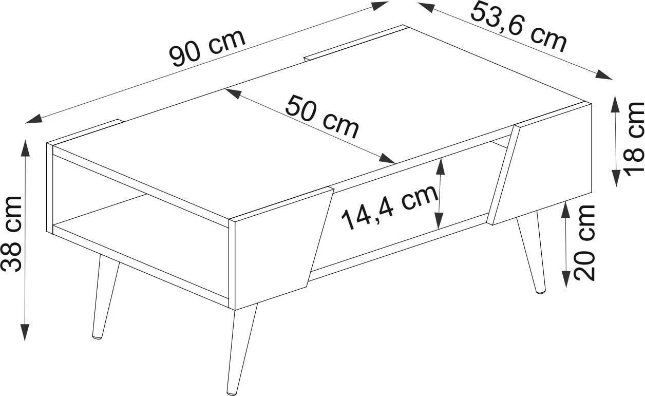 Tavolinë kafeje Hanah Home, Clark, ngjyrë arre dhe bezhë