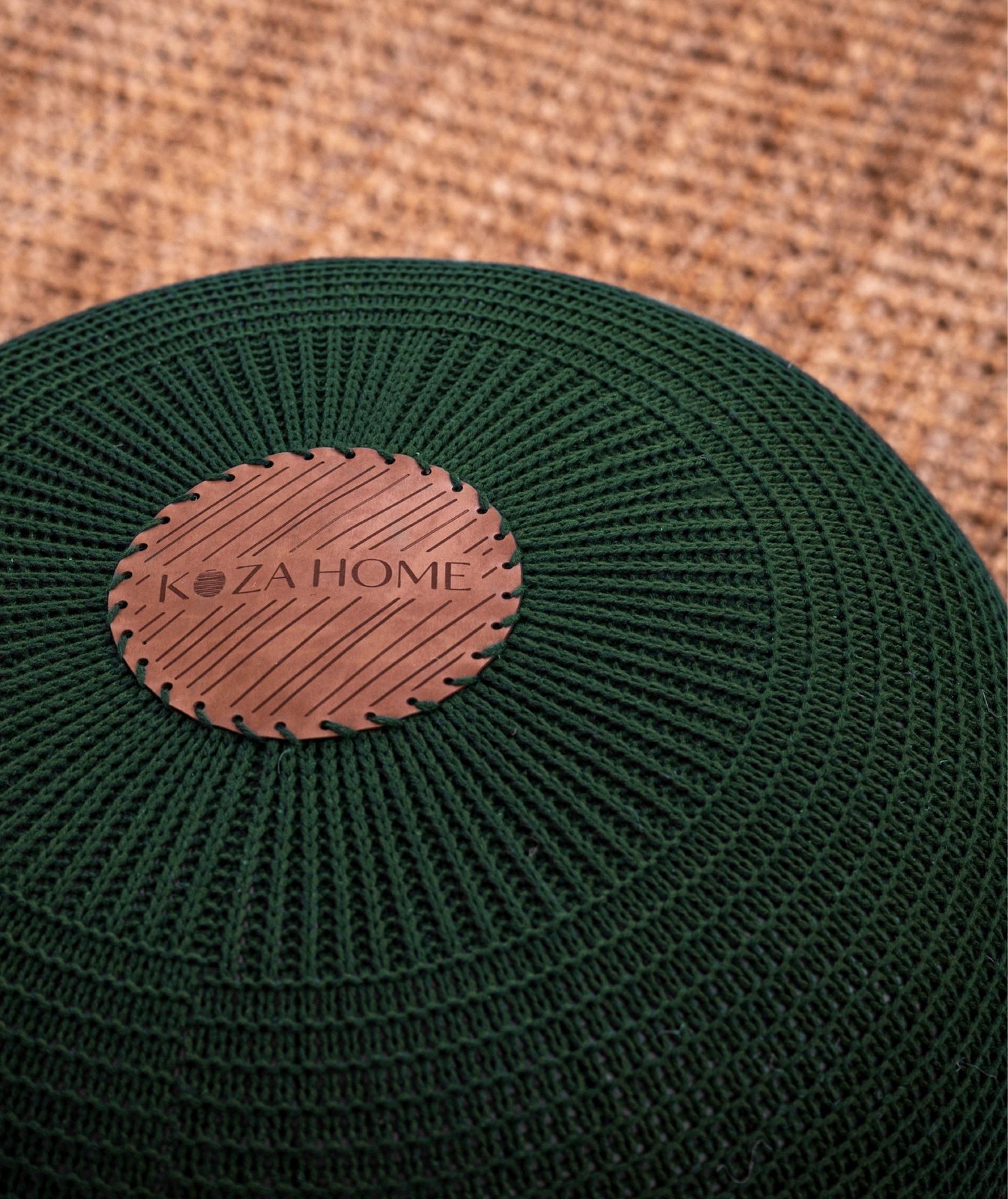 Puf i gjelbër, dorëpunuar, Evila Originals, 40x40x45cm