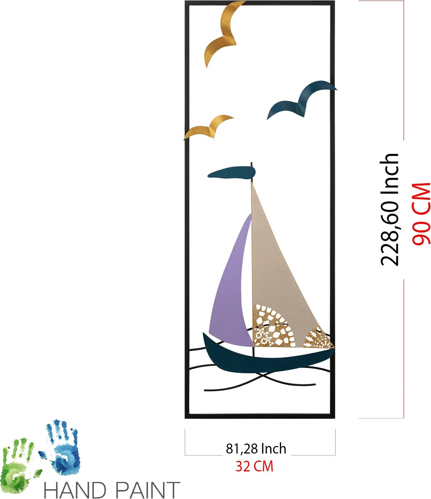 Aksesor dekorativ metalik për mur, Wallity, Port de Cannes - 1