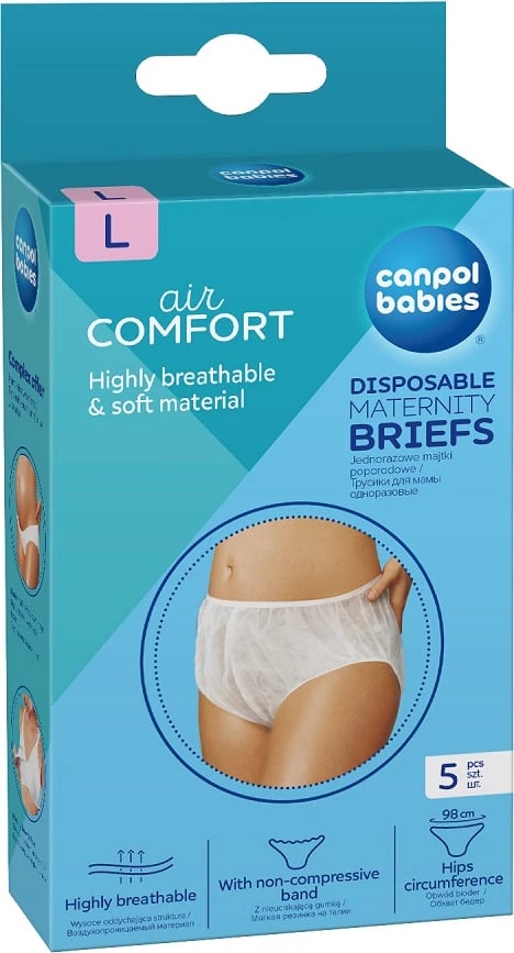 Të brendshme të disponueshme pas lindjes Canpol Babies L për femra, 5 copë