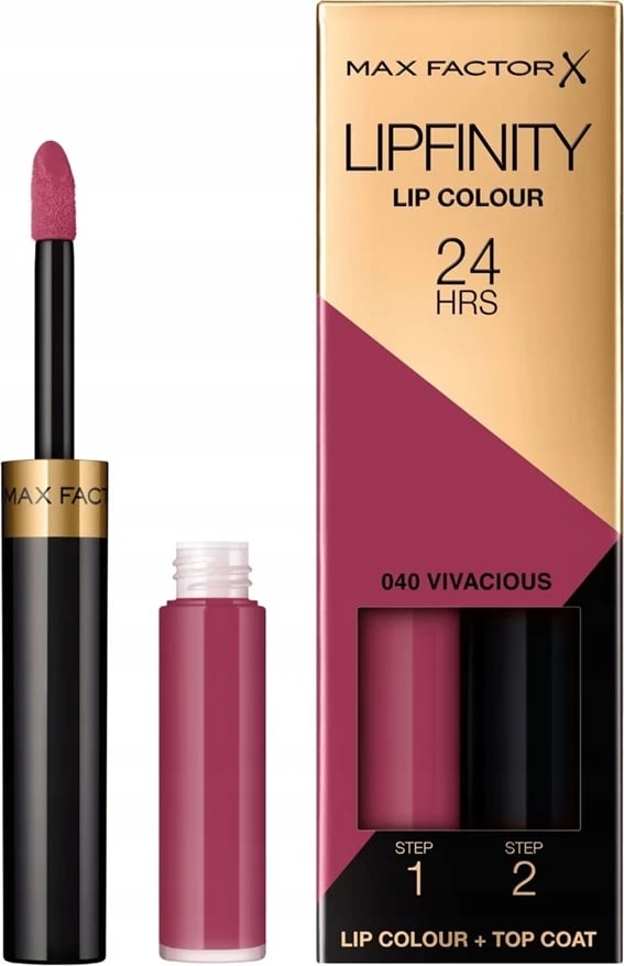 Buzëkuq Max Factor Lipfinity Lip Colour Dual-Phase Liquid Lipstick për femra 4g 040 Vivacious
