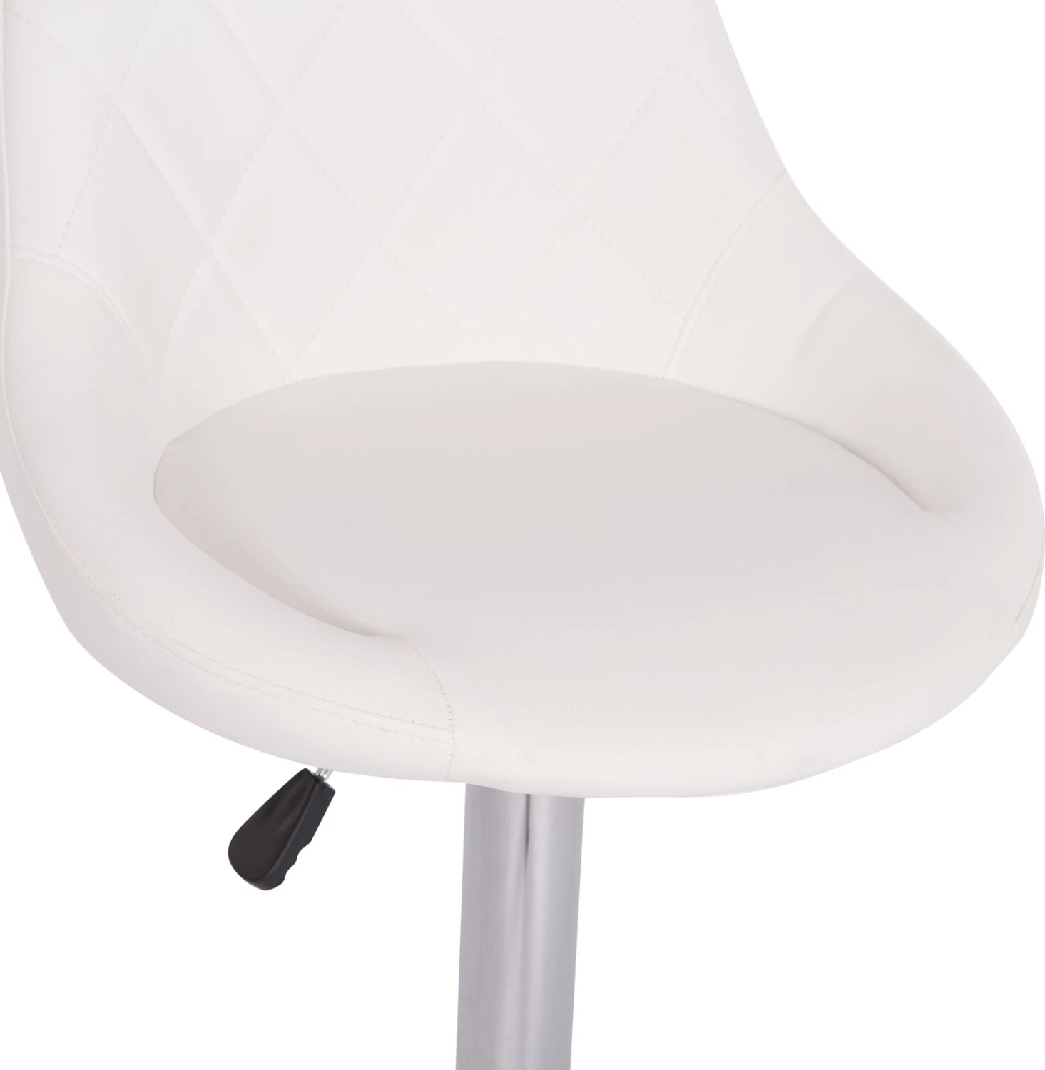 Karrige për bar ROSE, bazë kromi, lëkurë PU e bardhë, set prej 2 copësh, 48x45x105cm