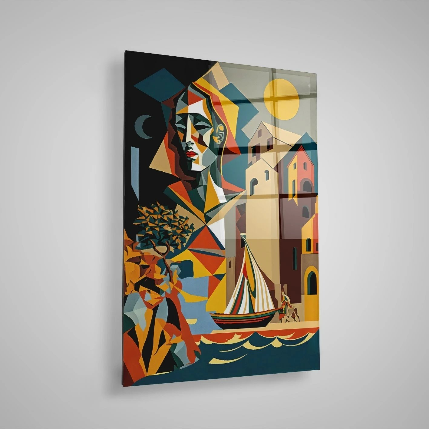 Pikturë dekorative prej xhami të temperuar, shumëngjyrëshe, CAM3691 - 50x70cm