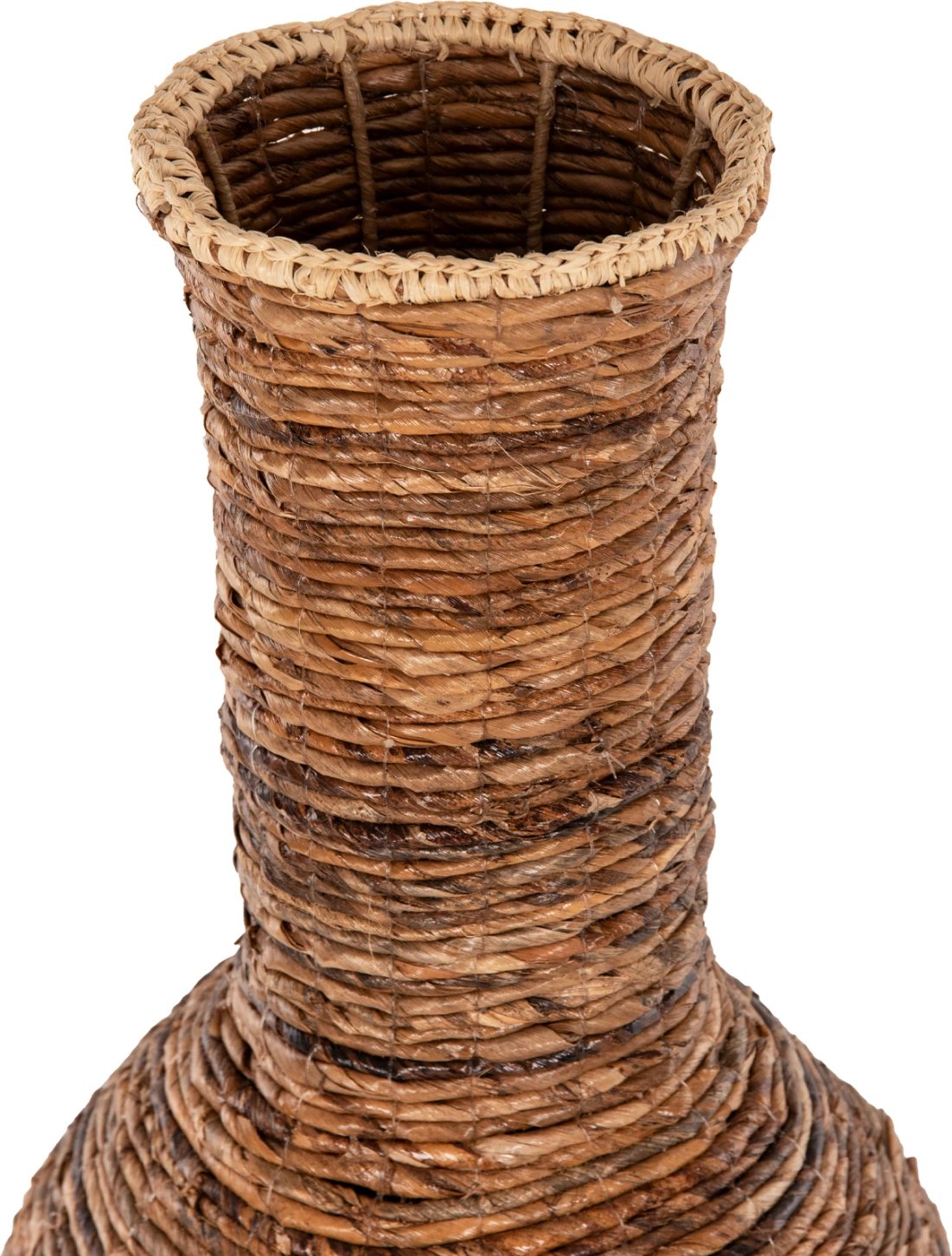 Vazo dekorative për dysheme, fibra banane, ngjyrë kafe, FH7864, Φ33x74H cm