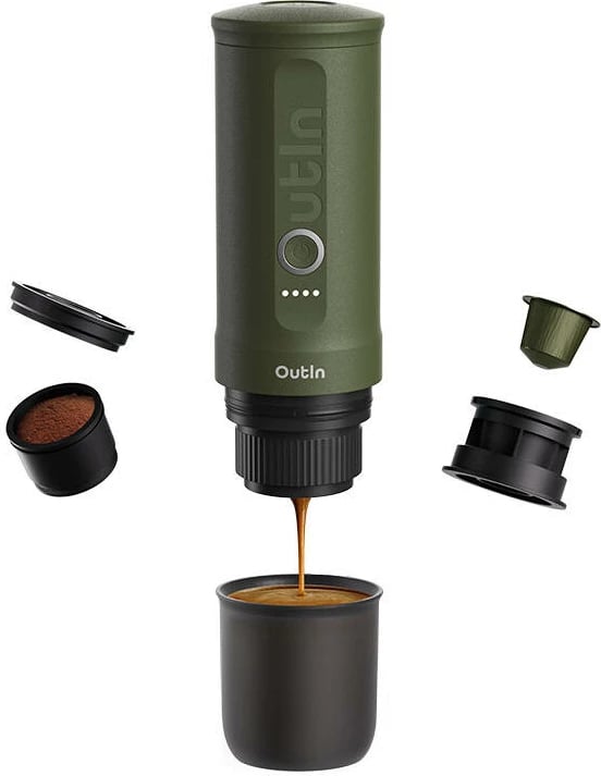 Aparat portabil për kafe OUTIN Nano, 7500mAh, i gjelbër